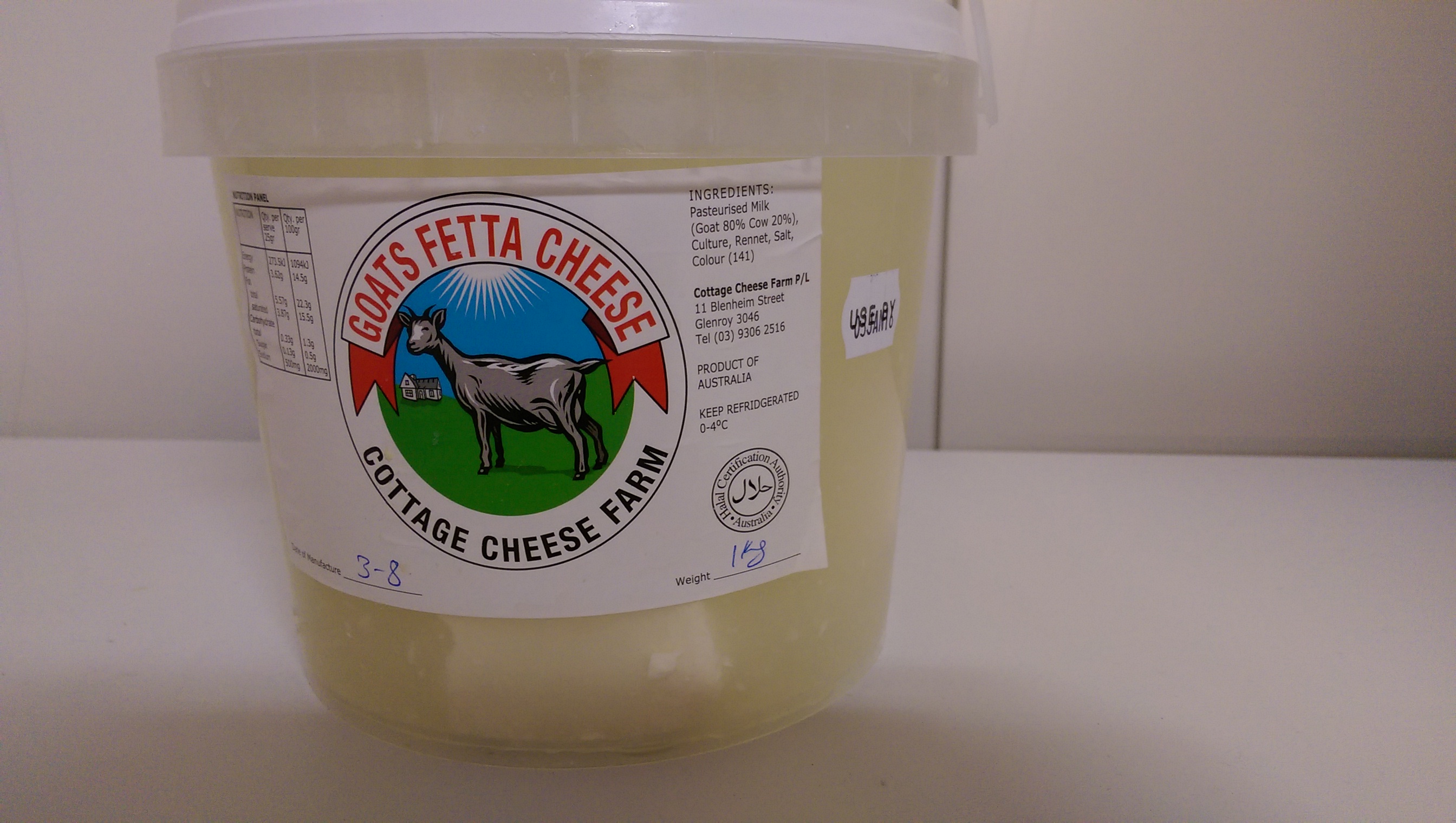 Cottage Cheese Farm Pty Ltd—Goats Fetta Cheese Product Safety Australia
